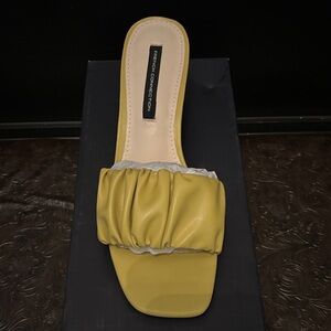 NIB French Connection Mustard Women's Slide Sandals